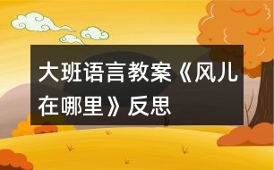 大班語言教案《風(fēng)兒在哪里》反思