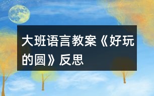 大班語言教案《好玩的圓》反思