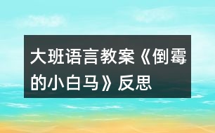 大班語言教案《倒霉的小白馬》反思