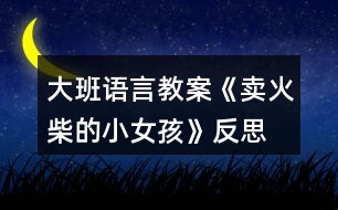 大班語言教案《賣火柴的小女孩》反思