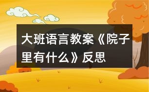 大班語言教案《院子里有什么》反思