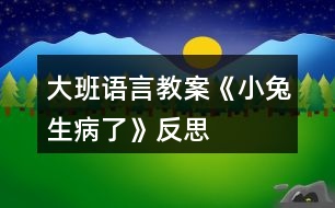 大班語言教案《小兔生病了》反思