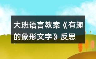 大班語言教案《有趣的象形文字》反思