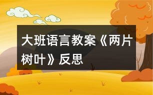 大班語(yǔ)言教案《兩片樹葉》反思