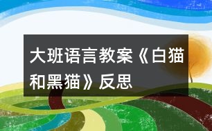 大班語言教案《白貓和黑貓》反思