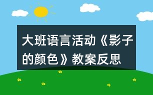 大班語(yǔ)言活動(dòng)《影子的顏色》教案反思