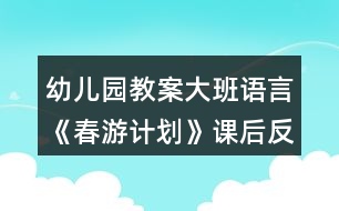 幼兒園教案大班語言《春游計劃》課后反思