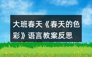 大班春天《春天的色彩》語言教案反思