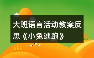 大班語言活動(dòng)教案反思《小兔逃跑》