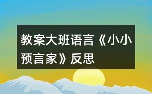 教案大班語言《小小預言家》反思