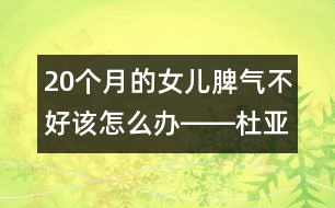 20個(gè)月的女兒脾氣不好該怎么辦――杜亞松回答