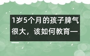 1歲5個(gè)月的孩子脾氣很大，該如何教育――陸為之回答