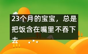 23個(gè)月的寶寶，總是把飯含在嘴里不吞下去