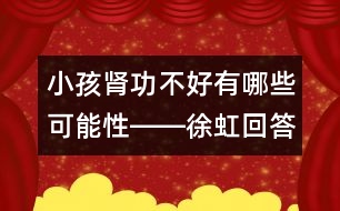 小孩腎功不好有哪些可能性――徐虹回答