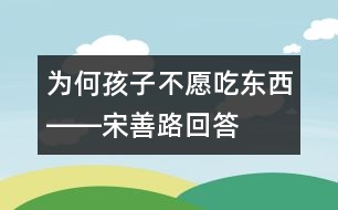 為何孩子不愿吃東西――宋善路回答