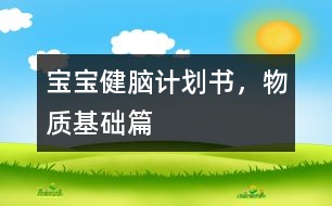 寶寶健腦計(jì)劃書，物質(zhì)基礎(chǔ)篇