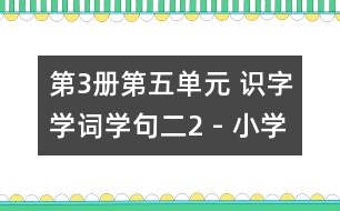 第3冊第五單元 識字學(xué)詞學(xué)句（二）2 - 小學(xué)二年級語文教案