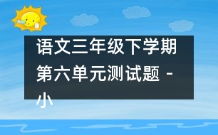 語(yǔ)文三年級(jí)下學(xué)期 第六單元測(cè)試題 - 小學(xué)三年級(jí)語(yǔ)文教案