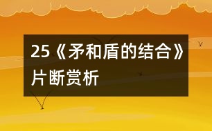 25《矛和盾的結(jié)合》片斷賞析