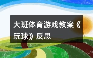 大班體育游戲教案《玩球》反思