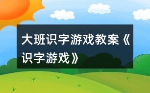 大班識字游戲教案《識字游戲》