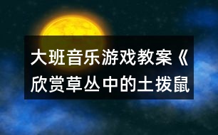 大班音樂(lè)游戲教案《欣賞草叢中的土撥鼠》反思