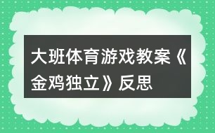 大班體育游戲教案《金雞獨立》反思