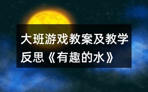 大班游戲教案及教學反思《有趣的水》