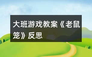 大班游戲教案《老鼠籠》反思