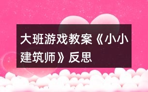 大班游戲教案《小小建筑師》反思