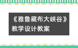 《雅魯藏布大峽谷》教學(xué)設(shè)計,教案