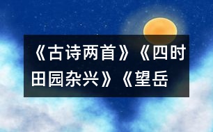 《古詩兩首》《四時(shí)田園雜興》、《望岳》教學(xué)設(shè)計(jì)之一