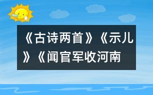 《古詩兩首》《示兒》、《聞官軍收河南河北》教學(xué)設(shè)計之一