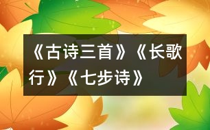 《古詩三首》《長歌行》、《七步詩》、《出塞》教學(xué)設(shè)計之一