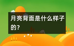 月亮背面是什么樣子的？