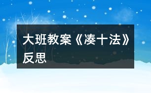 大班教案《湊十法》反思