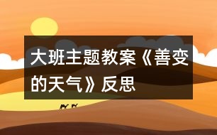 大班主題教案《善變的天氣》反思