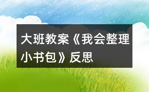 大班教案《我會整理小書包》反思