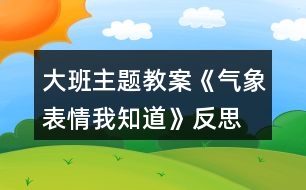 大班主題教案《氣象表情我知道》反思