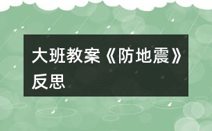 大班教案《防地震》反思