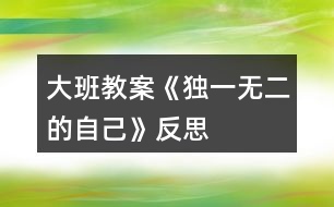 大班教案《獨(dú)一無二的自己》反思