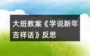 大班教案《學說新年吉祥話》反思