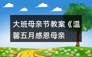 大班母親節(jié)教案《溫馨五月、感恩母親、珍惜親情》反思