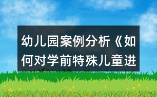 幼兒園案例分析《如何對學前特殊兒童進行個別教育與指導》