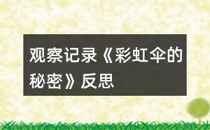 觀察記錄《彩虹傘的秘密》反思