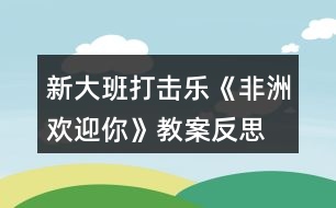 新大班打擊樂《非洲歡迎你》教案反思