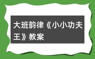 大班韻律《小小功夫王》教案