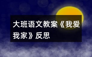 大班語文教案《我愛我家》反思