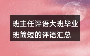 班主任評(píng)語大班畢業(yè)班簡短的評(píng)語匯總