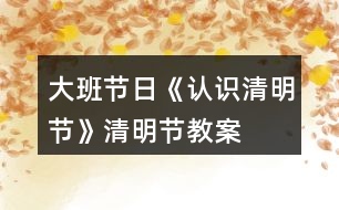 大班節(jié)日《認(rèn)識(shí)清明節(jié)》清明節(jié)教案